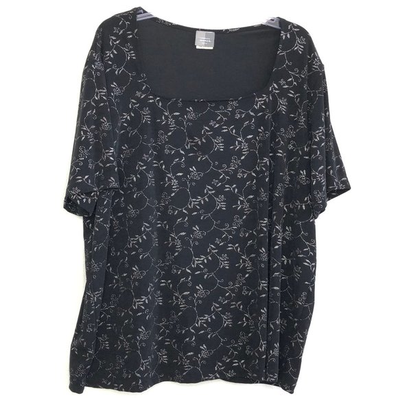 Urban Works Slinky Floral Short Sleeve Top Bok - Picture 1 of 7